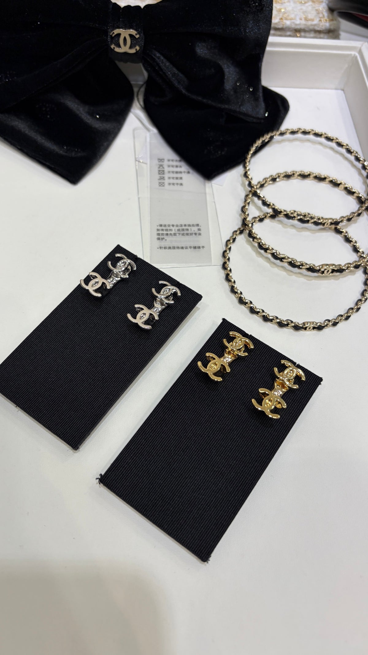 Double Interlocking-C Link Drop Earrings