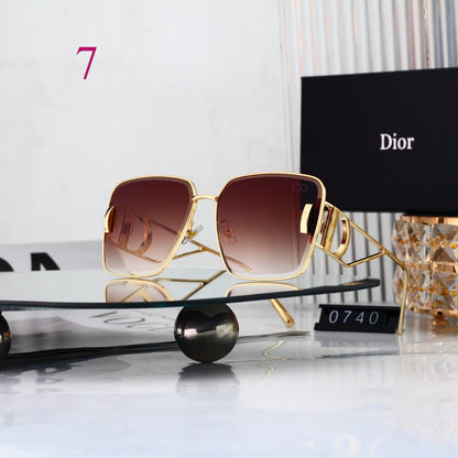 Squared Aviator Sunglasses with Slim Metal Rims