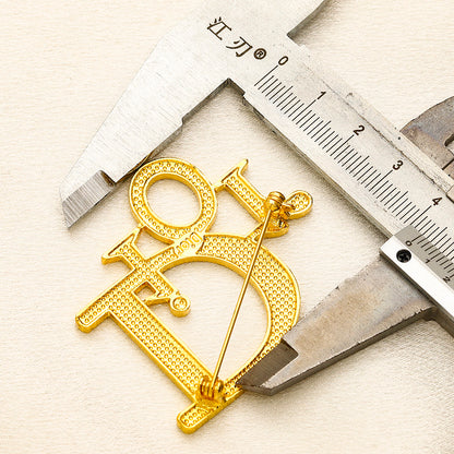 Alloy Steel Stamped Logo Brooch,Brooches Collection、D*or Series