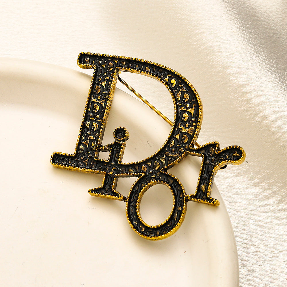 Alloy Steel Stamped Logo Brooch,Brooches Collection、D*or Series