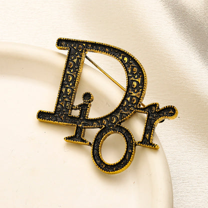 Alloy Steel Stamped Logo Brooch,Brooches Collection、D*or Series