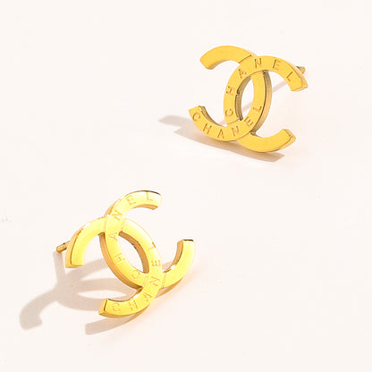 304 Stainless Steel Polished Interlocking-C Hoop Earrings
