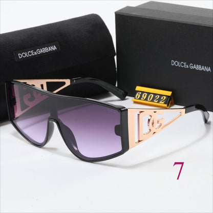 Flat-Top Shield Sunglasses with Logo Temples