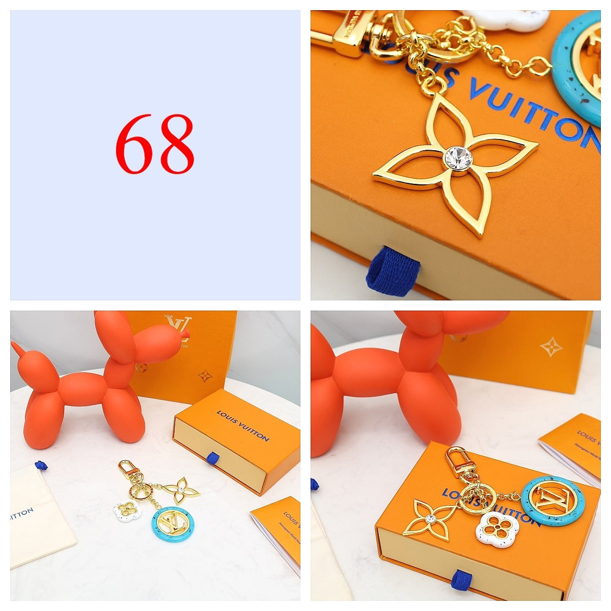 Premium Fashion Keychain Stylish Accessory、L*V Series、𝐊𝐞𝐲𝐜𝐡𝐚𝐢𝐧𝐬 & 𝐊𝐞𝐲 𝐑𝐢𝐧𝐠𝐬（𝐇）