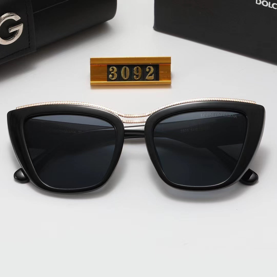Winged Cat-Eye Sunglasses with Sculpted Corners