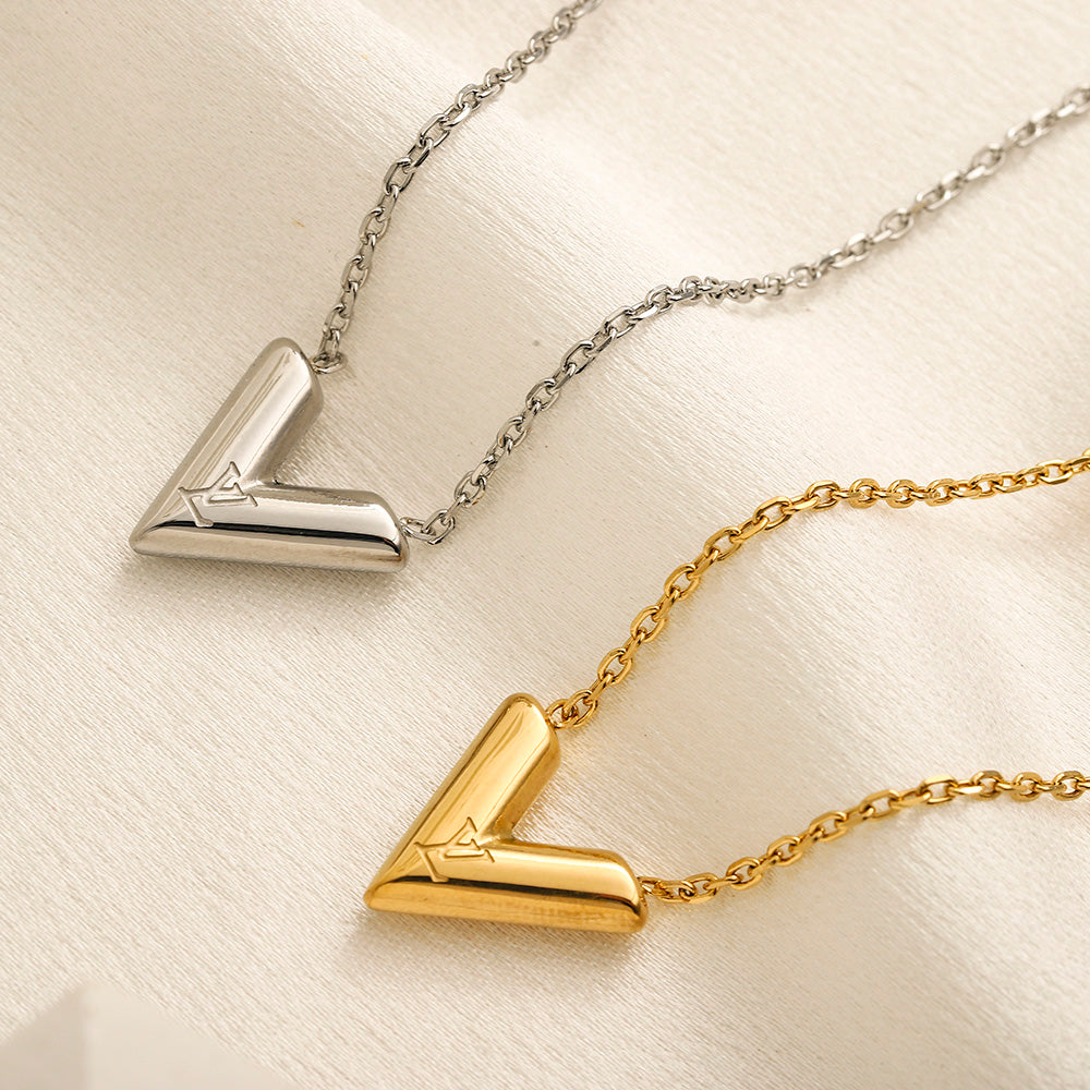 304 Stainless Steel V-Motif Earrings, Bracelet & Necklace Collection