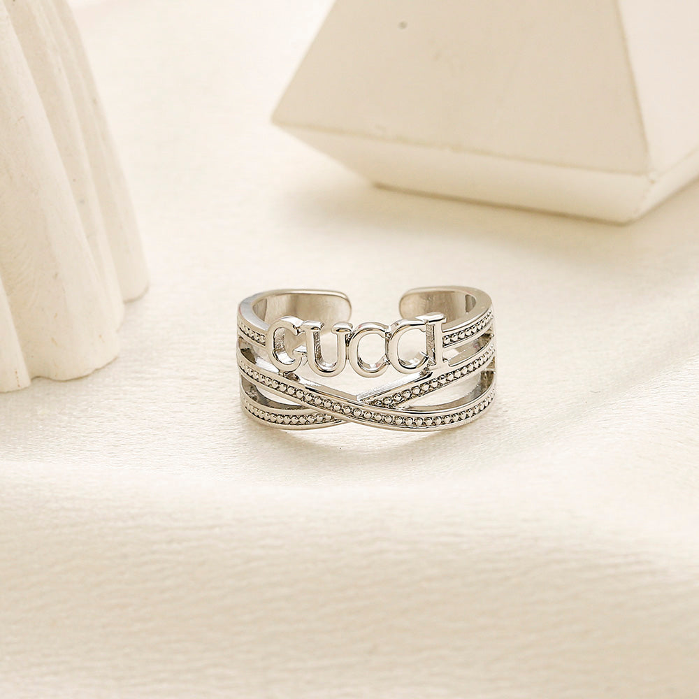 Anello placcato oro vero in rame e zirconio