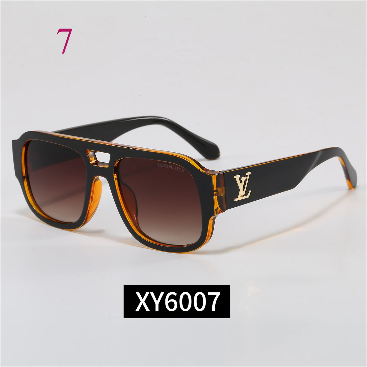 Rectangular Monogram-Temple Glasses - Clear and Tinted Lens Options