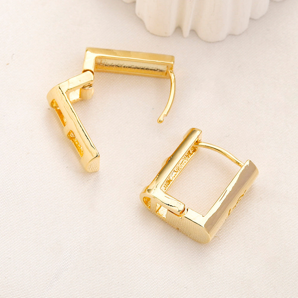 304 Stainless Steel Engraved Tube Hoop Earrings