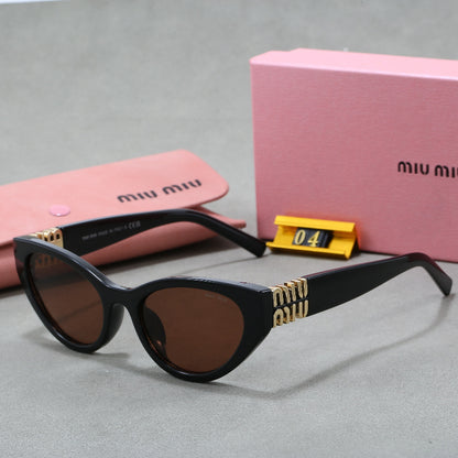 Sculpted Cat-Eye Sunglasses with Logo Temples