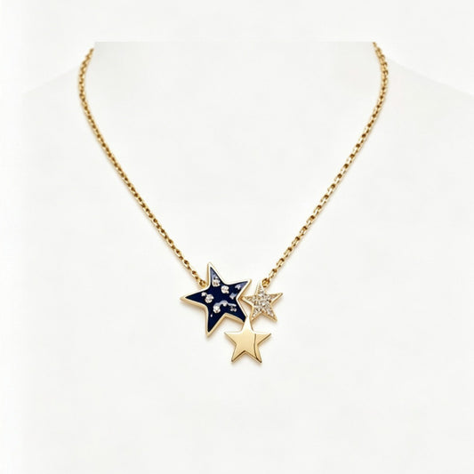 Triple Star Pendant Necklace