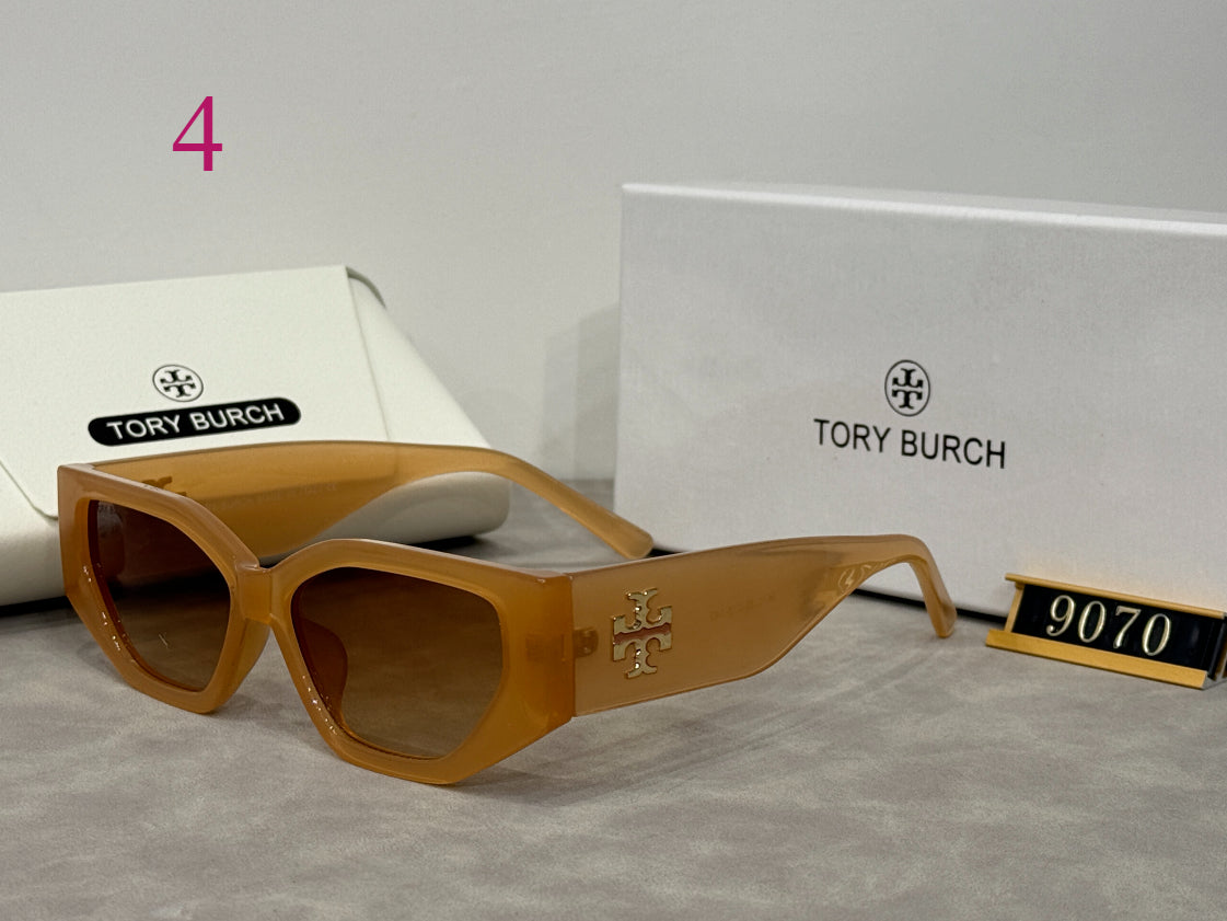 Narrow Geometric Sunglasses with Beveled Frames