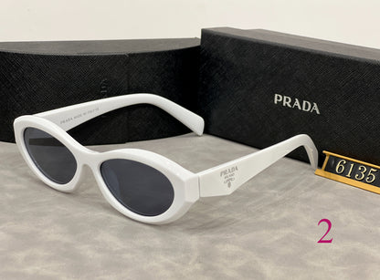 Chunky Oval Sunglasses with Triangular Temple Detail