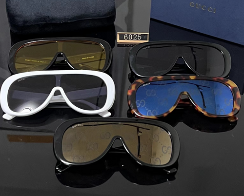 Wide Shield Sunglasses with Thick Brow Frame