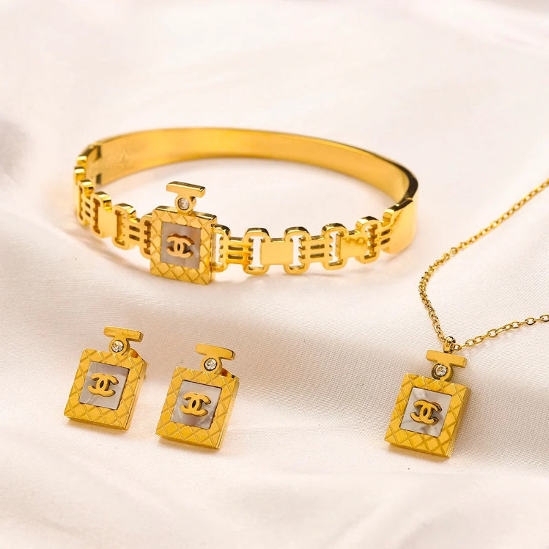 Set collana e orecchini in acciaio inossidabile 304