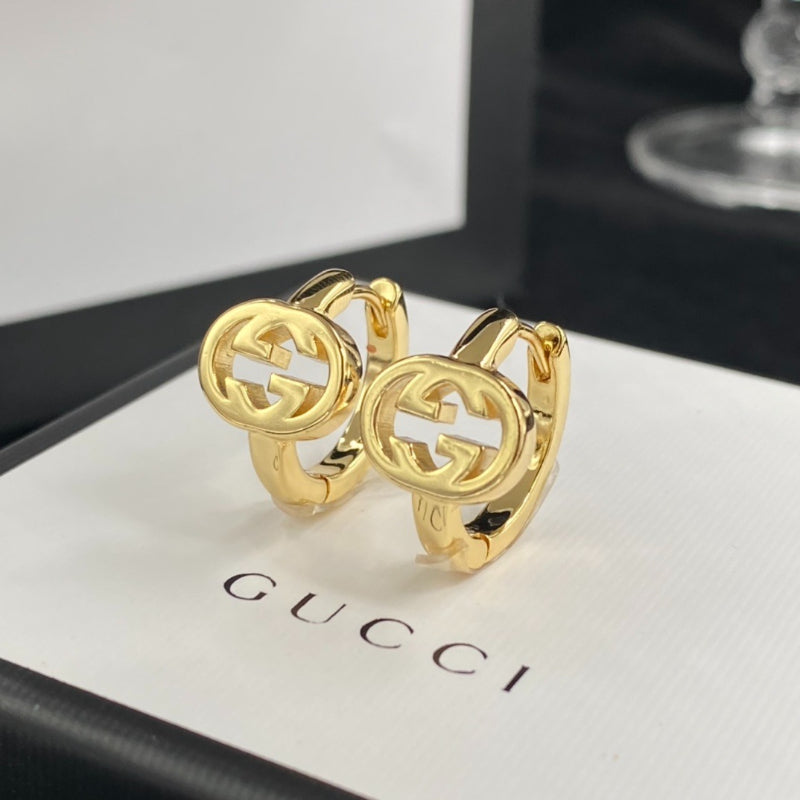 Interlocking-G Round Huggie Earrings
