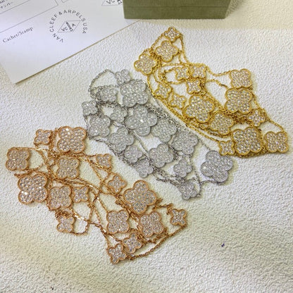 Textured Quatrefoil Station Necklace