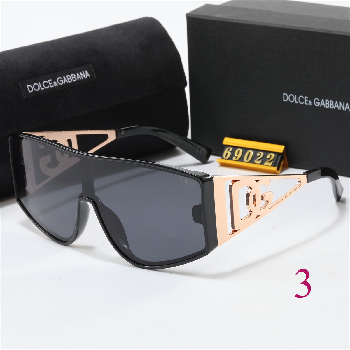 Flat-Top Shield Sunglasses with Logo Temples