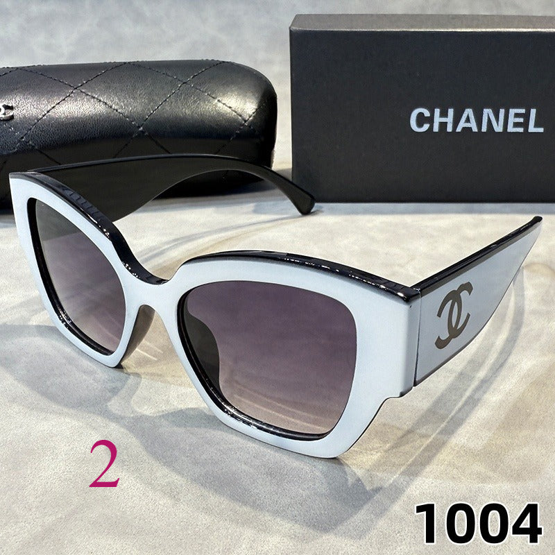 Angular Cat-Eye Sunglasses with Thick Faceted Frames