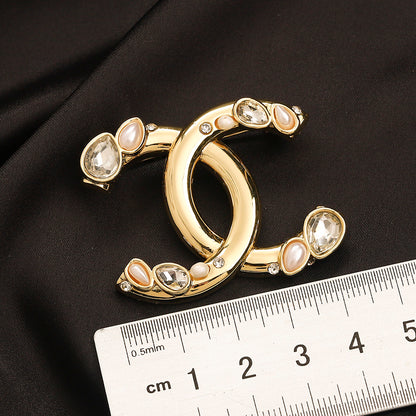 Alloy Steel Stamped Logo Brooch,Brooches Collection、CH*NEL Series