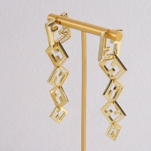 Geometric Link Dangle Earrings