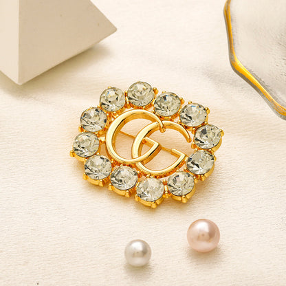 Alloy Stamped Real Gold Plated Brooch,Brooches Collection、GU*CI Series