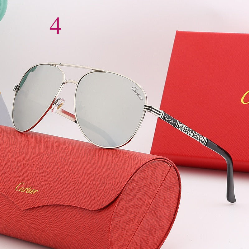 Teardrop Aviator Sunglasses with Decorative Temples