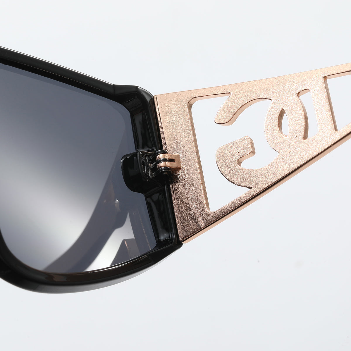 Flat-Top Shield Sunglasses with Logo Temples