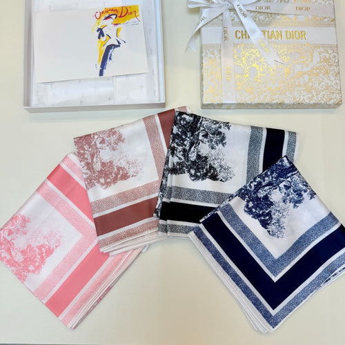 Scenic Print Colorblock Square Scarf - 90 x 90 cm