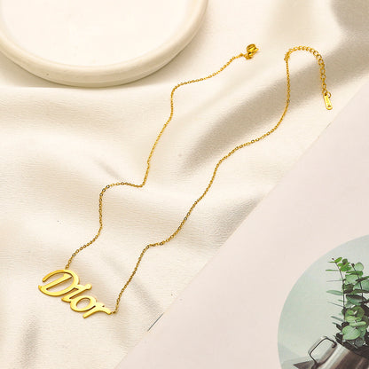 304 Stainless Steel Letter-Motif Earrings, Bracelet & Necklace Collection
