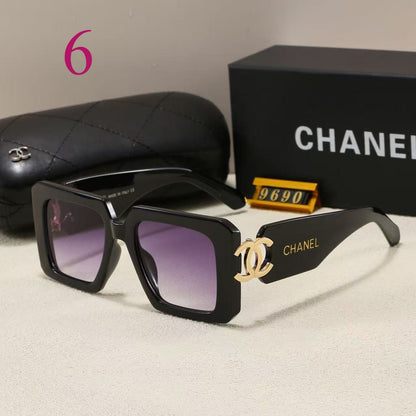 Chunky Square Sunglasses with Interlocking Logo Temples