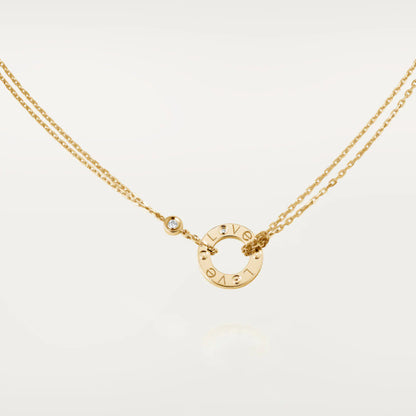 Double-Chain Studded Circle Necklace