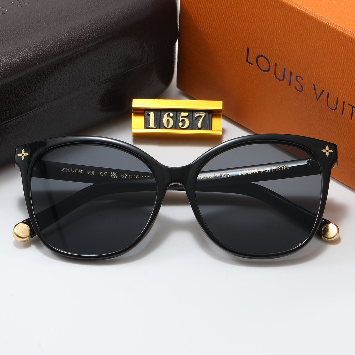 Oversized Butterfly Sunglasses with Openwork Temples