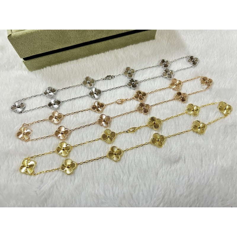 Fluted Quatrefoil Station Necklace