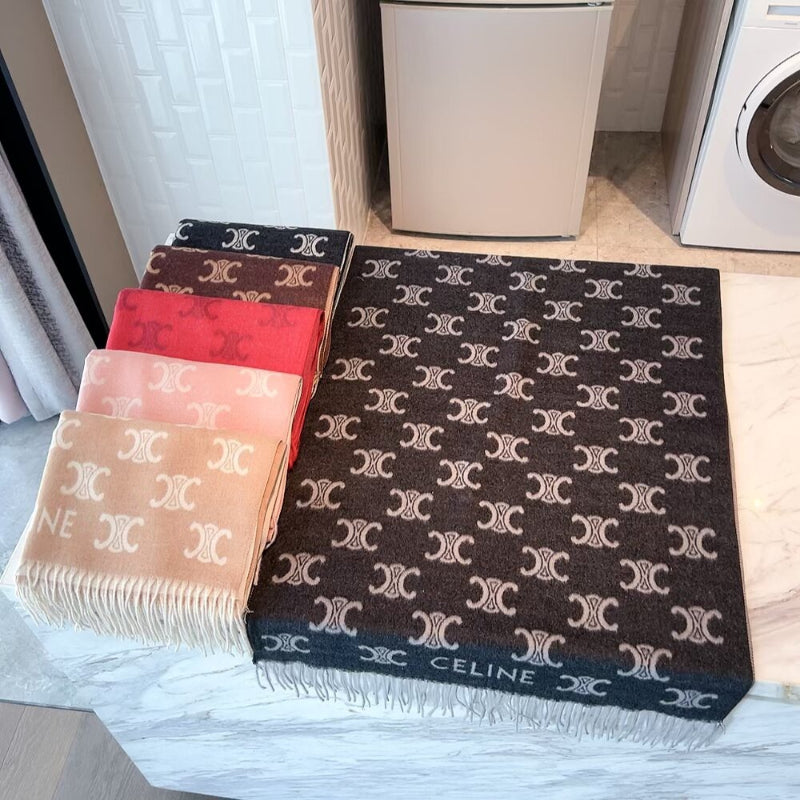 Repeating Motif Scarf with Fringed Ends
