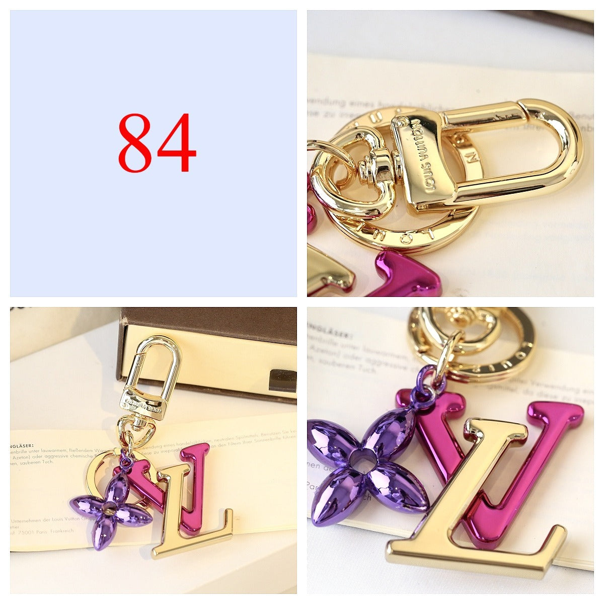 Premium Fashion Keychain Stylish Accessory、L*V Series、𝐊𝐞𝐲𝐜𝐡𝐚𝐢𝐧𝐬 & 𝐊𝐞𝐲 𝐑𝐢𝐧𝐠𝐬（𝐇）