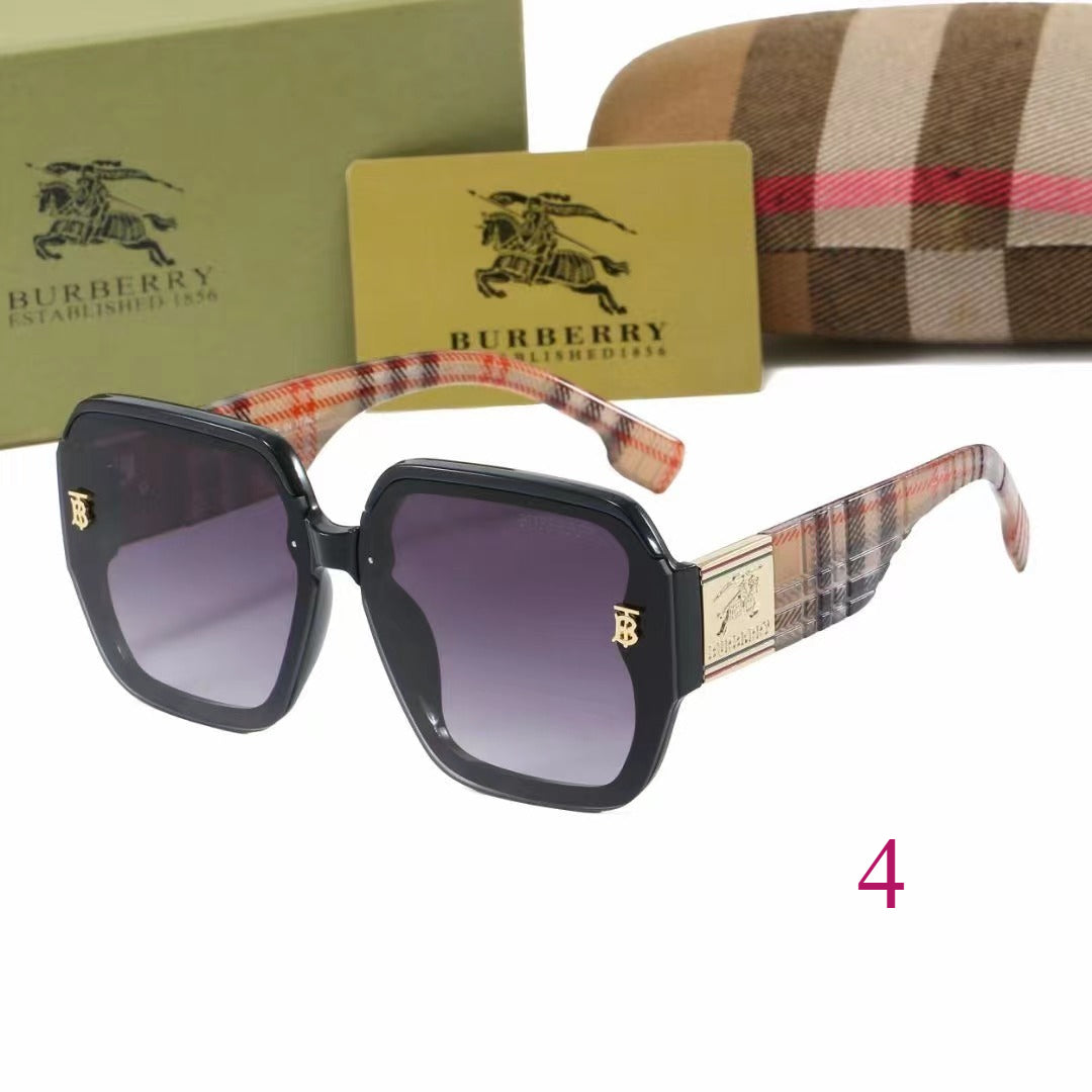 Oversized Square Sunglasses with Patterned Temples