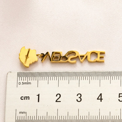304 Stainless Steel Medusa & Vertical Letter Drop Earrings