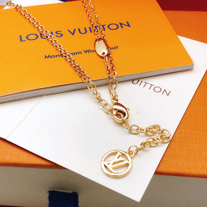 Geometric Floral Station Necklace