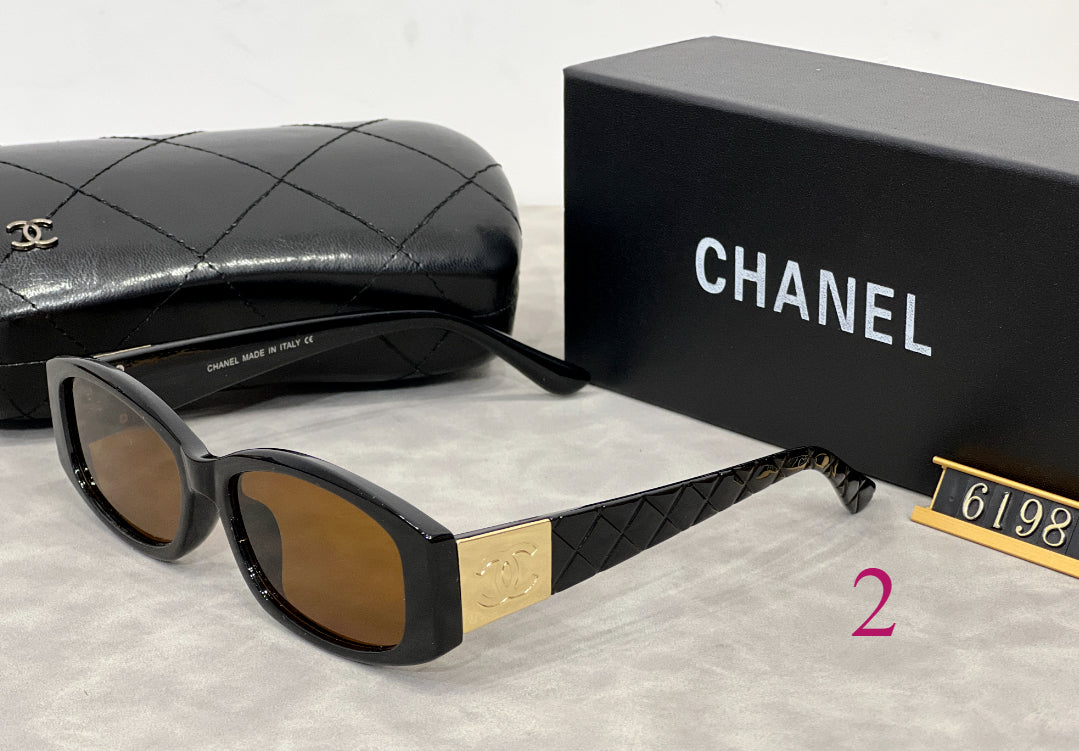 Narrow Oval Sunglasses with Metallic Temple Panels