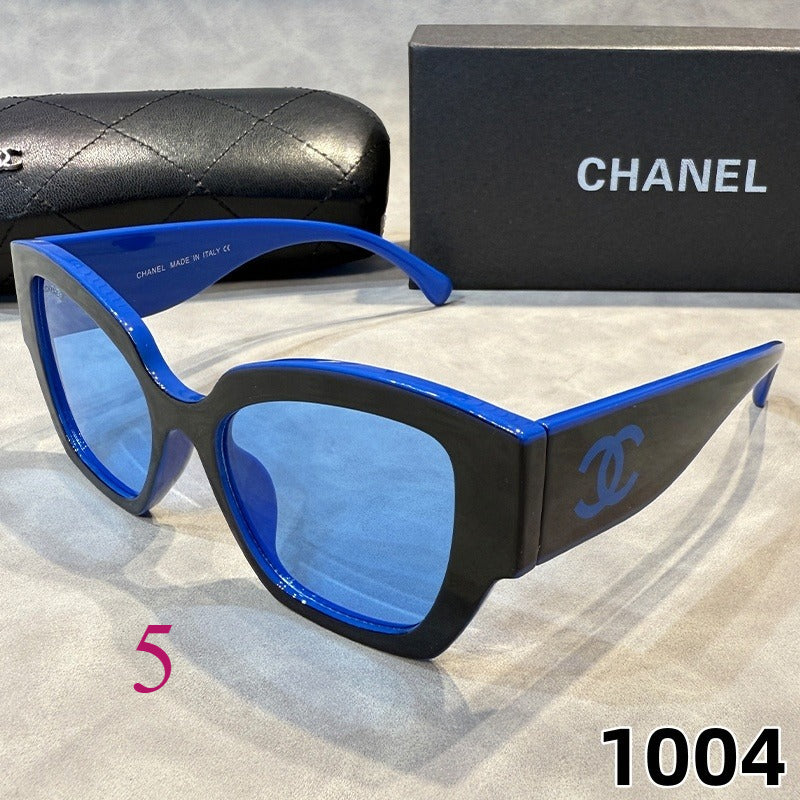 Angular Cat-Eye Sunglasses with Thick Faceted Frames