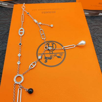 Mixed-Link Y-Drop Chain Necklace