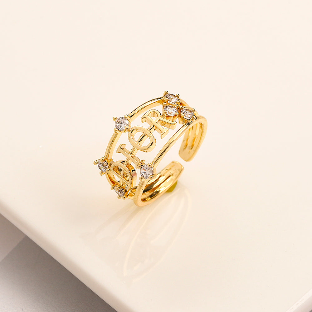 Copper Zirconium Real Gold Plated Ring,Rings Collection、D*or  Series