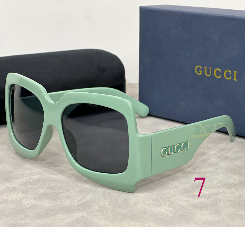 Oversized Butterfly Sunglasses with Broad Logo Temples