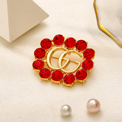 Alloy Stamped Real Gold Plated Brooch,Brooches Collection、GU*CI Series