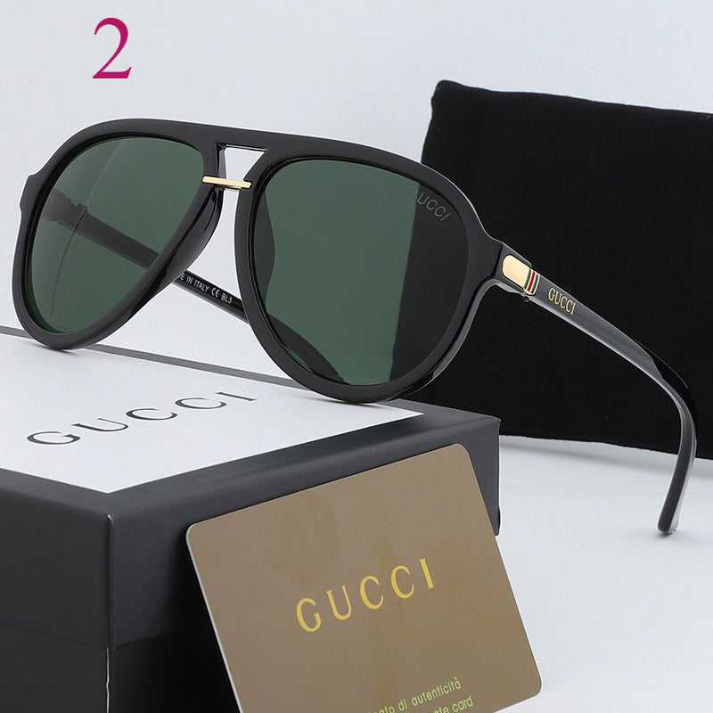 Angular Aviator Sunglasses with Geometric Bridge