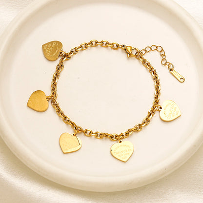 304 Stainless Steel Heart Station Bracelet & Necklace - Individual or Set