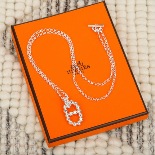 Pave Oval-Link Pendant Chain Necklace