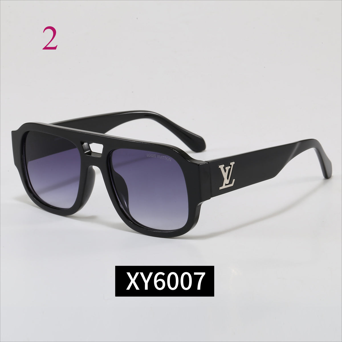 Rectangular Monogram-Temple Glasses - Clear and Tinted Lens Options
