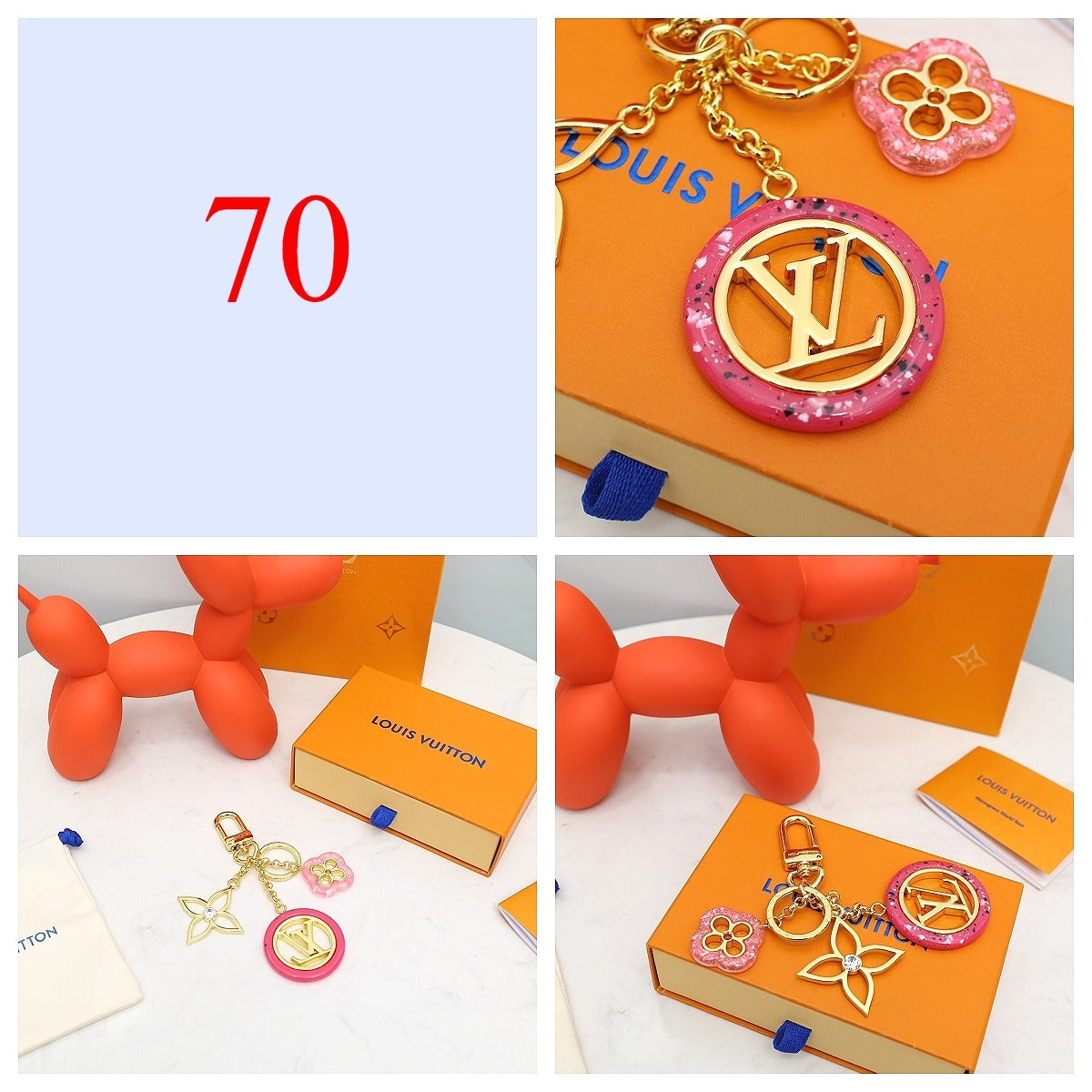 Premium Fashion Keychain Stylish Accessory、L*V Series、𝐊𝐞𝐲𝐜𝐡𝐚𝐢𝐧𝐬 & 𝐊𝐞𝐲 𝐑𝐢𝐧𝐠𝐬（𝐇）